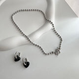 cho ボールチェーンハートボールドデイリールックチョーカーショートネックレス / cho Ball Chain Heart Bold Daily Look Choker Short Necklace