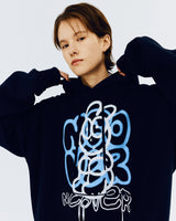 スプレーラビットフーディ/SPRAY RABBIT HOODIE-NAVY
