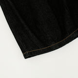ディープタックポイントデニムバミューダパンツ / deep tuck point denim bermuda shorts - BLACK