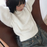 Adieu pastel gradation mix round long sleeve knit