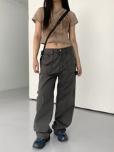 セルビティプリンティングクロップド半袖Tシャツ / Celvity Printing Cropped Short-Sleeved T-Shirt