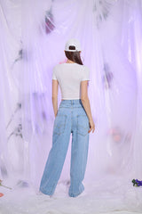 フライレタリングクロップTシャツ/TOP(9278) Fly Lettering Crop Tee