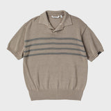 シリンダライン ハーフスリーブカラーニット/CYLINDER LINE HALF SLEEVE COLLAR KNIT (MOCA)