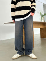 ウェンズデーブラッシュワイドデニムパンツ/WEDNESDAY BRUSH WIDE DENIM PANTS