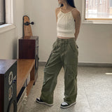 Ale string pocket cotton cargo pants