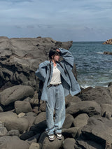 (UNISEX) ミストデニムシャツジャケット