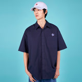 Heart Logo Set Up Over Fit Half Work Shirts (2color)