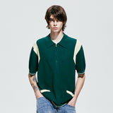 バーシティハーフニットジップアップ / varsity half knit zip-up green