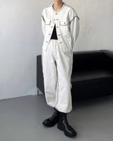 スティッチクロップドジャケット / MG709,710 Stitch Cropped Jacket (2 colors)