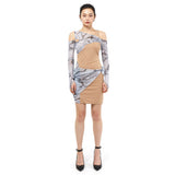 インアウト3Ⅾプリントドレス/In&Out 3D Printed Dress _ Beige