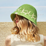 VA digital logo jacquard summer bucket hat Green