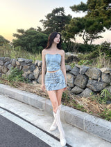1013. Western eyelet denim mini sk