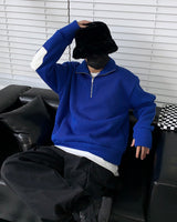 レザーパッチセミジップアップ/MT leather patch semi zip-up (3 colors)