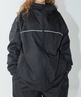 ラウンドラインフーデッドジャケット/BSR2223FWJK045 ROUND LINE HOODED JACKET BLACK