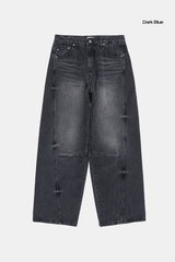 Nova curved wide denim pants