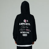 グラフィティプリンティングフードジップアップ/GRAFFITI PRINTING HOOD ZIP-UP-BLACK