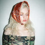 キャットペイズリーバンダナ / 1 2 cat paisley bandana - ORANGE