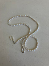 [92.5silver] hook pearl necklace