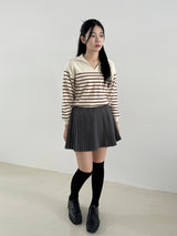 Sofia collar stripe knit