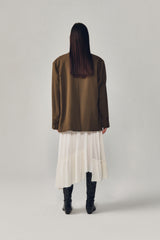 OVERFIT CUT OFF BLAZER [BROWN]