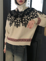 Aira Nordic pattern round knit