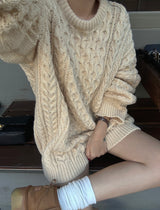 Cooking Twisted Doughnut Patterned Oversized Fit Knitwear