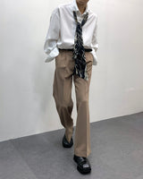 MO マーベルスカーフアイレットシャツ / MO Marvel Scarf Eyelet Shirt (3 colors)