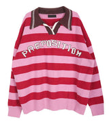 No.0461 90 stripe collar KNIT (3color)