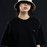 オーバーフィットマシュマロポイントショートスリーブT/OVERFIT MARSHMALLOW POINT SHORT-SLEEVED T-BLACK