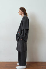 SOLAR PIGMENT BALLOON SWEAT PANTS (Charcoal) / ソーラーピグメントバルーンスウェットパンツ