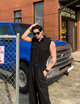 Solid Tone Sleeveless Jumpsuit (6693244895350)