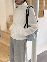 [MADE] Shanti Windbreaker Shirring Wrinkle Long Sleeve Zip-Up