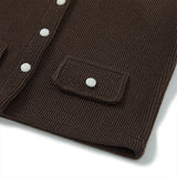 Haley Collar Knit Cardigan [BROWN] (6638359085174)