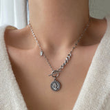 アンティークトグルバーネックレスエリシコインネックレス//cop Antique Toggle Bar Elisicoin Necklace
