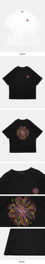 Flower Sketch Over-Fit T-shirt