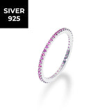 [S925]１㎜テニスリング/[S925] 1MM Ruby Tennis Rilng (silver)