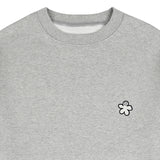[UNISEX] ホワイト オッドフラワー刺繍スウェットシャツ