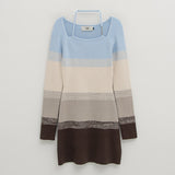 (OP-6145)HALTER NECK GRADATION KNIT DRESS