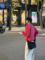 コットンワンタックバンドウエストワイドパンツ / Cotton One Tuck Banded Waist Wide Pants (7 colors)