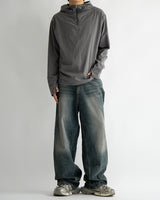 Vintage brush blue denim pants