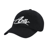 SCRIPT LOGO CHAIN EMBROIDERY WASHING BALL CAP BLACK
