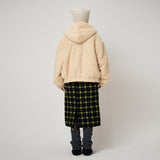 CHECK MIDI SKIRT, BLACK