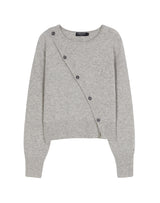 ASYMMETRY PLACKET KNIT CROP TOP GRAY MELANGE (6608598007926)