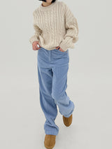 ウールプレッツェルバルキーニット / Wool pretzel bulky knit (4color)
