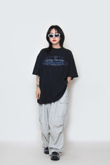 ブルーハーレーモーターサイクルショートスリーブTシャツ / Blue Harley Motorcycle Short-Sleeved T-Shirt