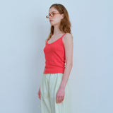 ローズノースリーブTシャツ / ROSE SLEEVELESS TEE, RED