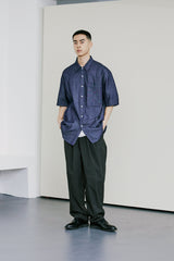 ナイロン2WAYワイドカーブフィットバンディングパンツ / NYLON 2WAY WIDE CURVE FIT BANDING PANTS BLACK
