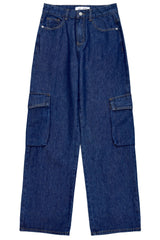 ワイドフィットカーゴダークデニムパンツ/WIDE FIT CARGO DARK DENIM PANTS [17711]