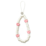ペブルフォンストラップキーリング / IVORY PINK PEBBLE PHONE STRAP KEY RING