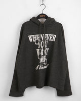 Whatever Napping V-Neck Boxy Lettering Hoodie T-Shirt